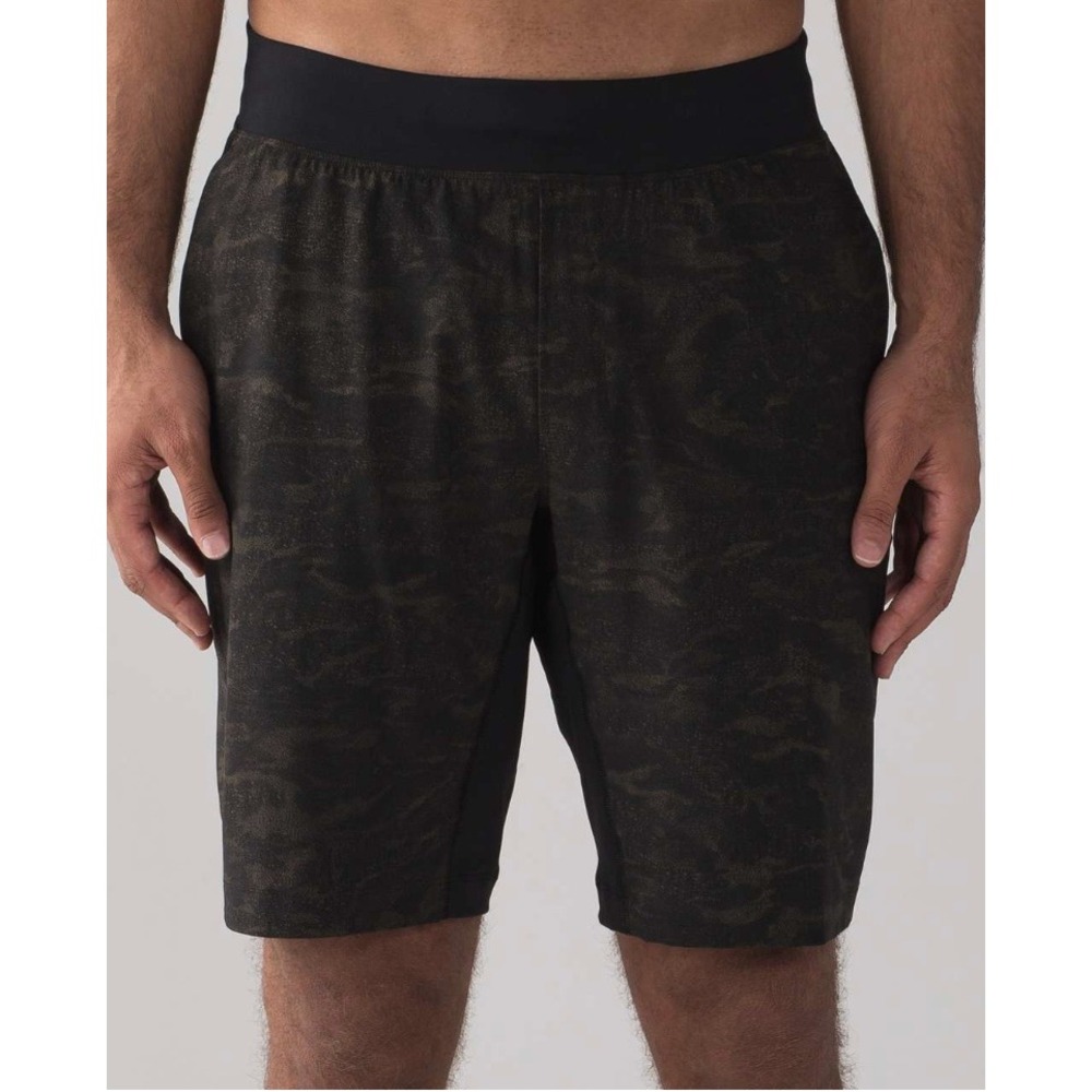 Lululemon T.H.E. Short Luxtreme Liner 9" Kinetic Green Multi Men's Shorts Sz XL